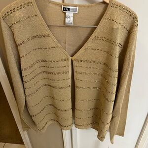 I.N. Studio Shimmering Gold Sweater